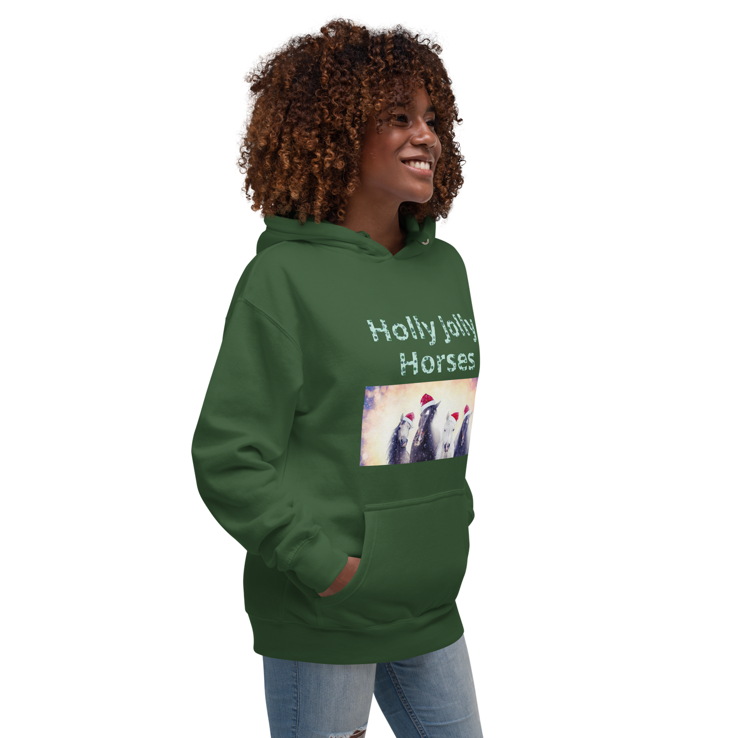 Holly Jolly Horses Unisex Hoodie