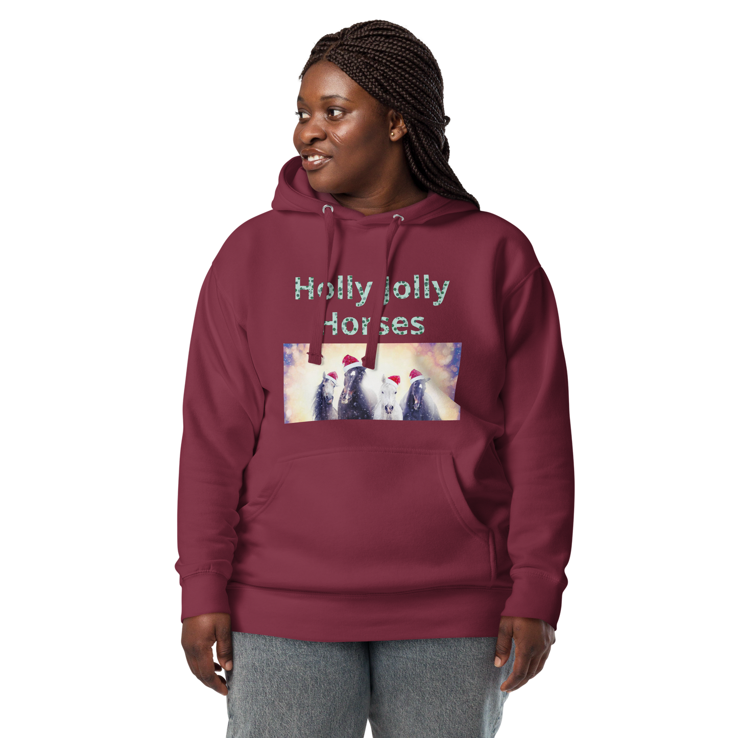 Holly Jolly Horses Unisex Hoodie