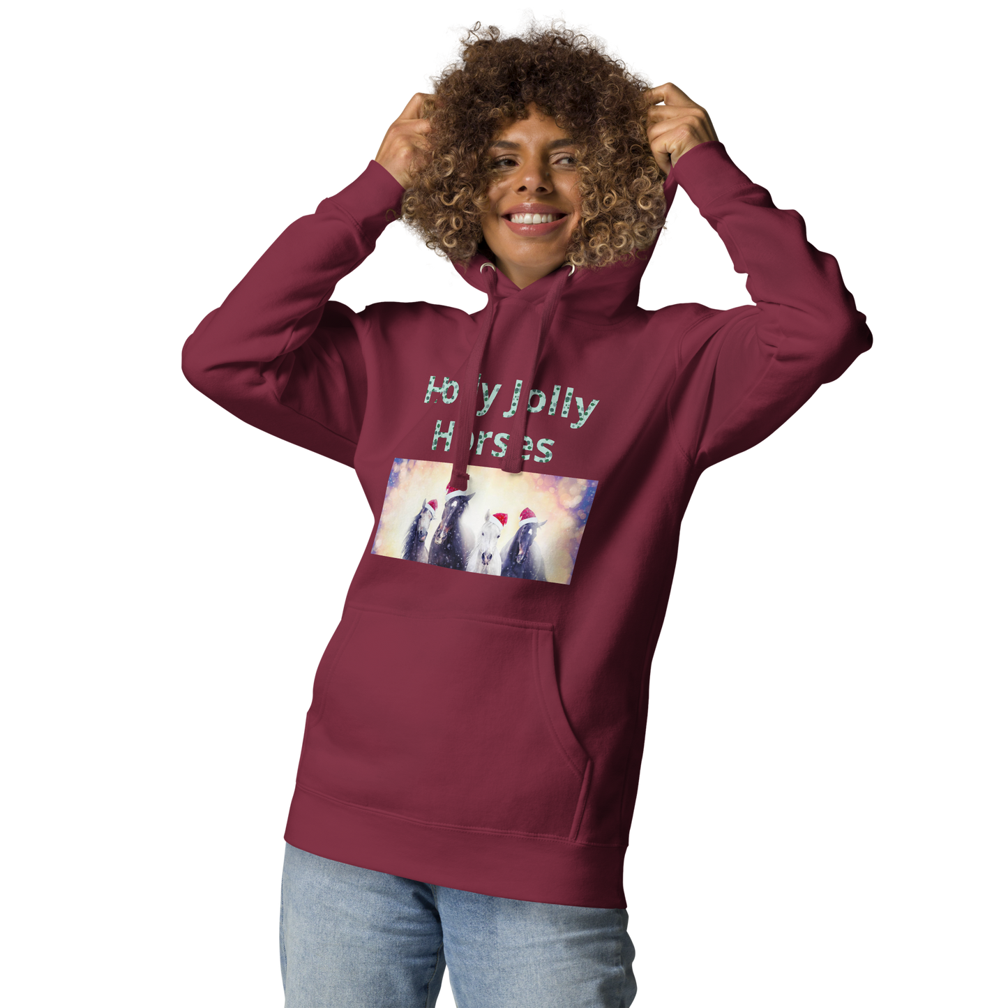 Holly Jolly Horses Unisex Hoodie