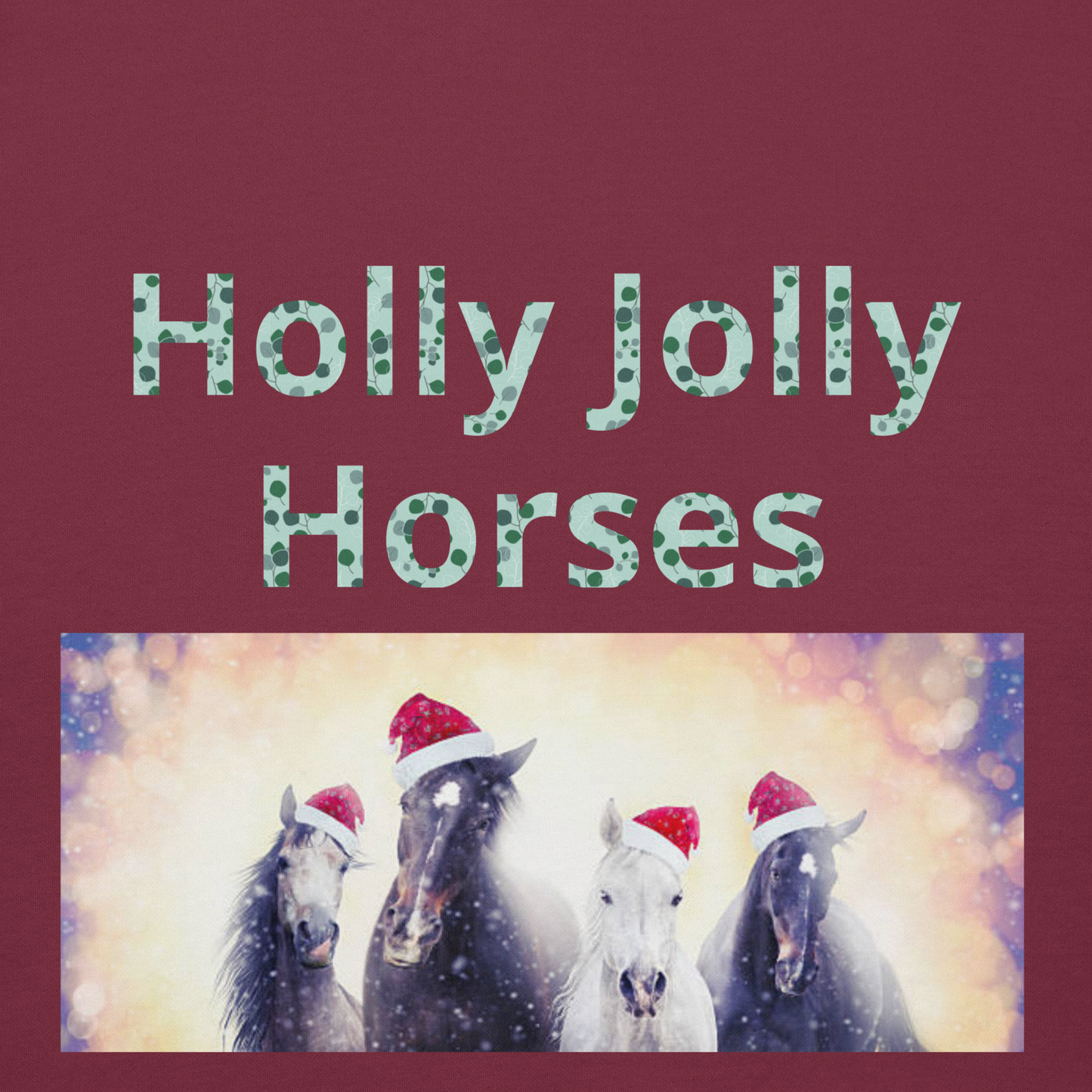 Holly Jolly Horses Unisex Hoodie