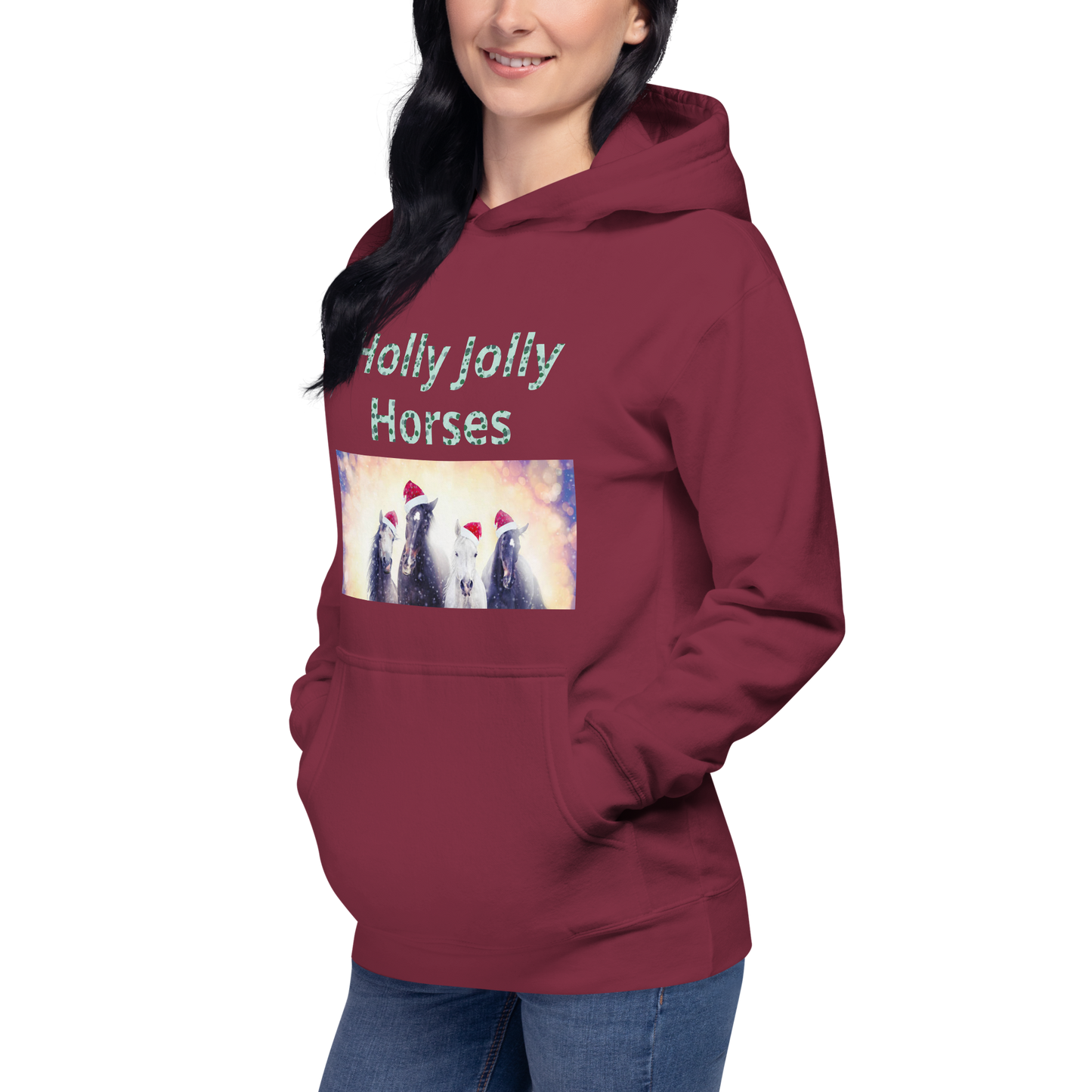 Holly Jolly Horses Unisex Hoodie