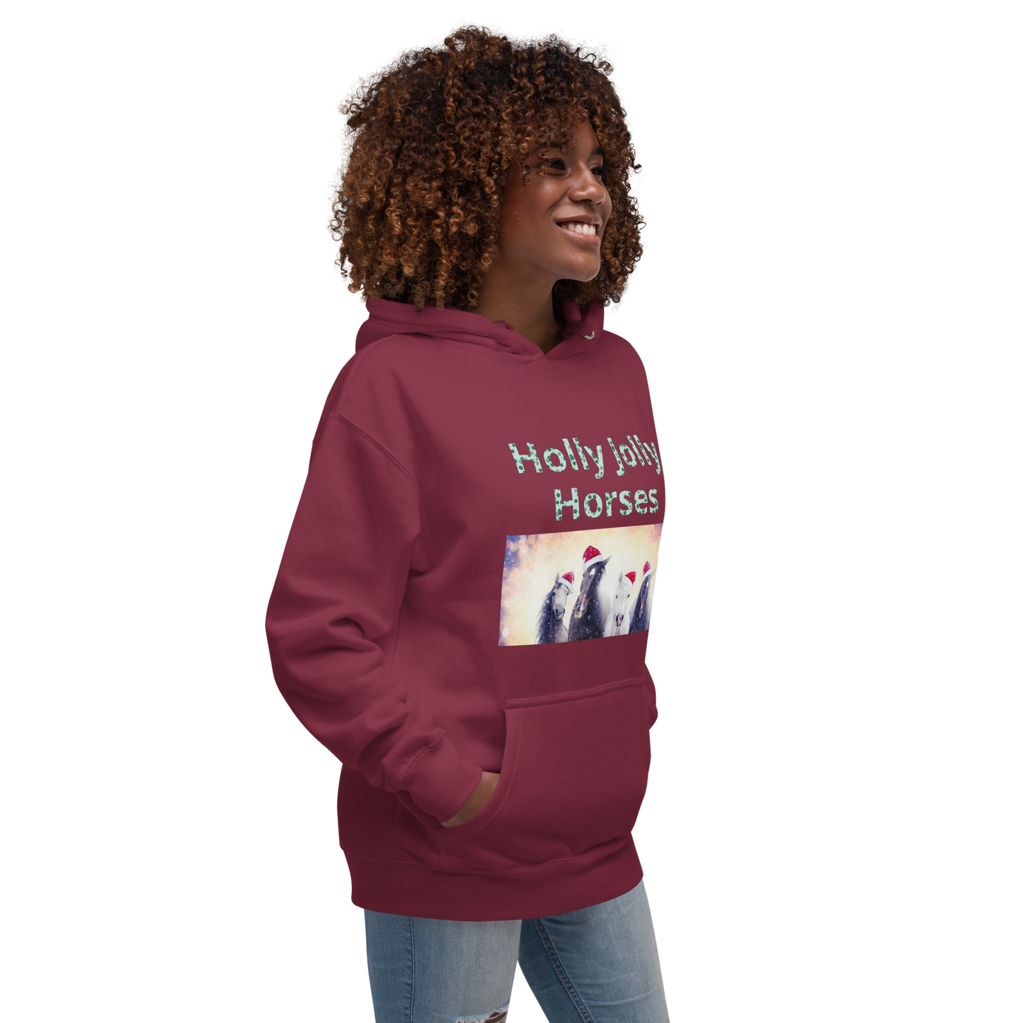 Holly Jolly Horses Unisex Hoodie