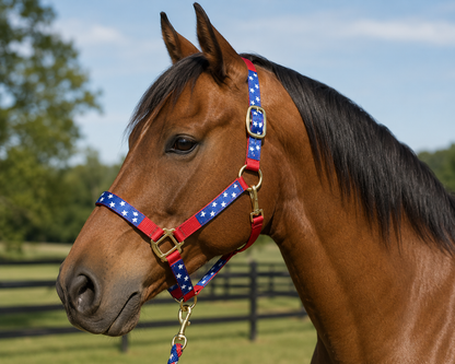 USA Flag Horse Top Grade Nylon Comfortable Flexible Halter