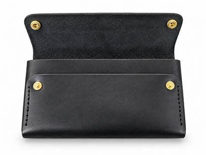 Handmade Italian Leather Equestrian Belt Phone Wallet – Classic Black