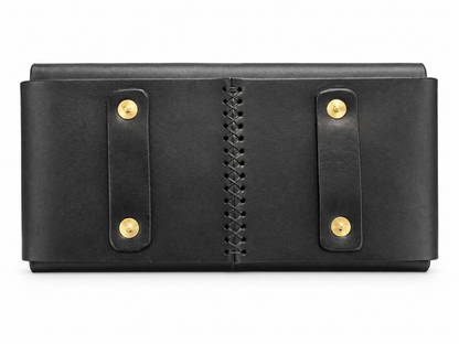 Handmade Italian Leather Equestrian Belt Phone Wallet – Classic Black