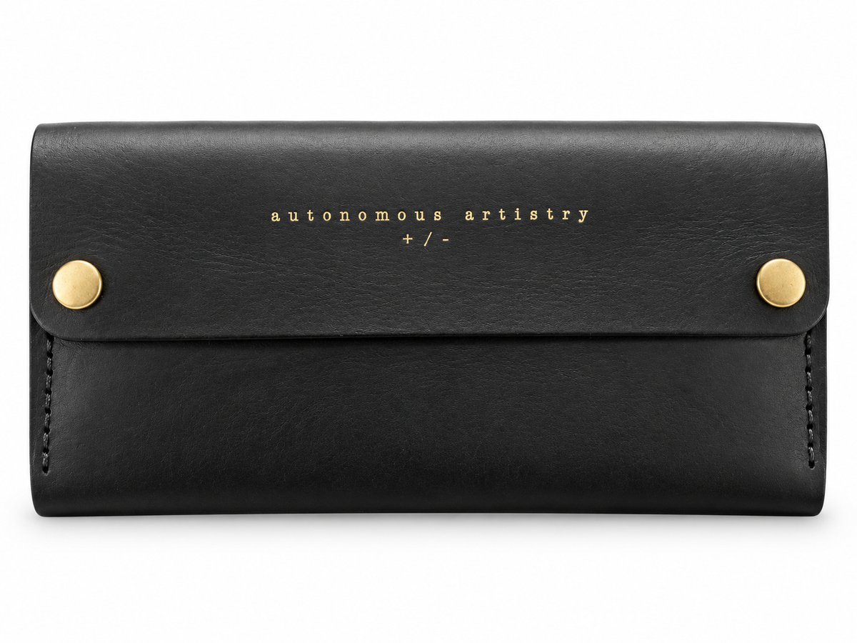 Handmade Italian Leather Equestrian Belt Phone Wallet – Classic Black