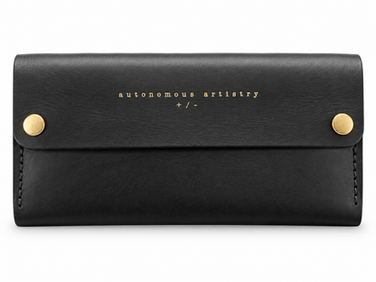 Handmade Italian Leather Equestrian Belt Phone Wallet – Classic Black