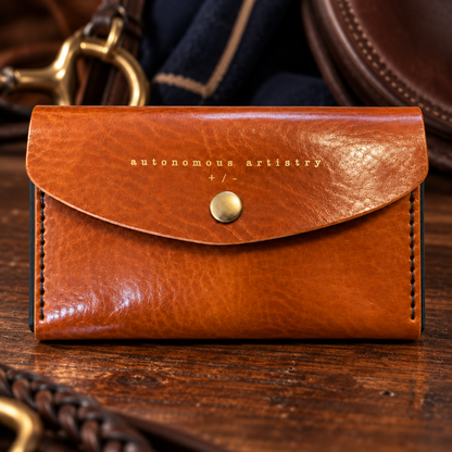 Handmade Italian Leather Equestrian Belt Phone Wallet – Cognac & Navy