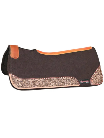 32" X 30" Western Wool Felt Horse Saddle Pad w/ Tooled Border