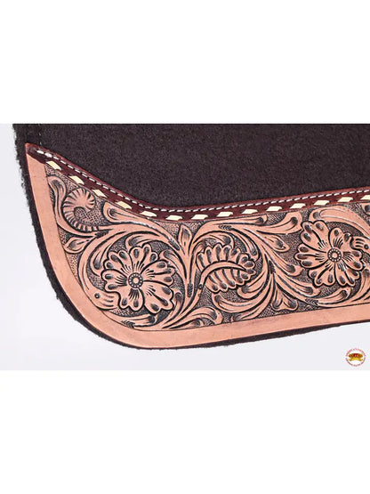 32" X 30" Western Wool Felt Horse Saddle Pad w/ Tooled Border