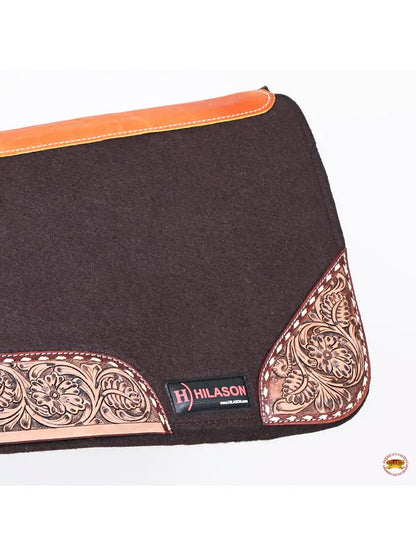 32" X 30" Western Wool Felt Horse Saddle Pad w/ Tooled Border