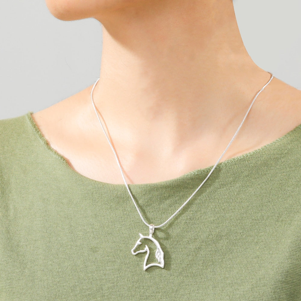 Horse Pendant Necklace Equestrian Fashion Jewelry