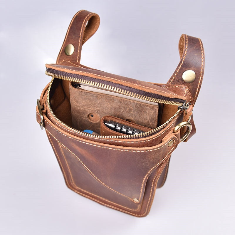 Vintage Style Leather Waist Pack