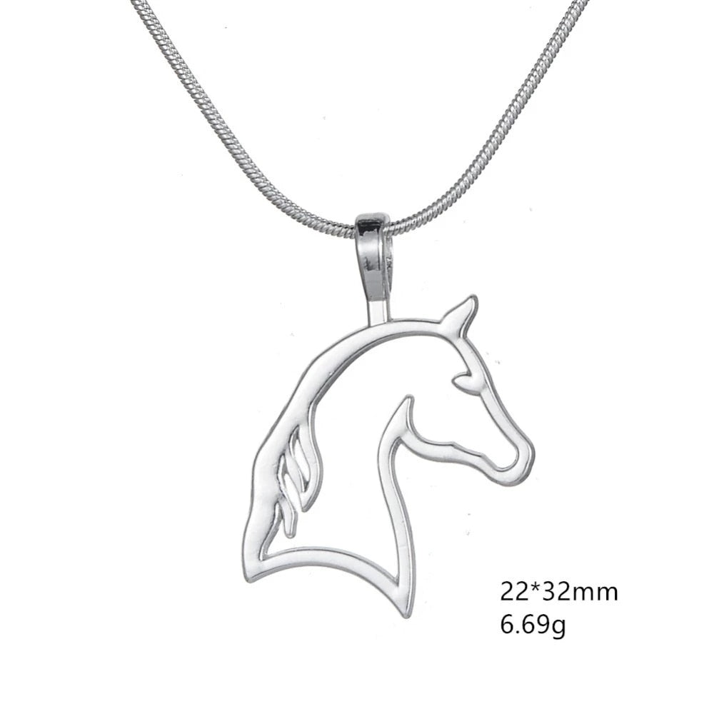 Horse Pendant Necklace Equestrian Fashion Jewelry