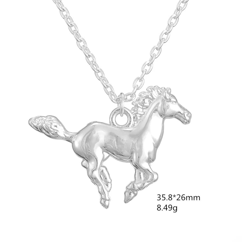 Horse Pendant Necklace Equestrian Fashion Jewelry