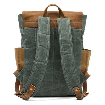 Rugged Vintage Style Leather Rucksack Backpack