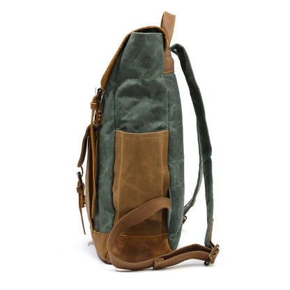 Rugged Vintage Style Leather Rucksack Backpack