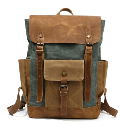 Rugged Vintage Style Leather Rucksack Backpack