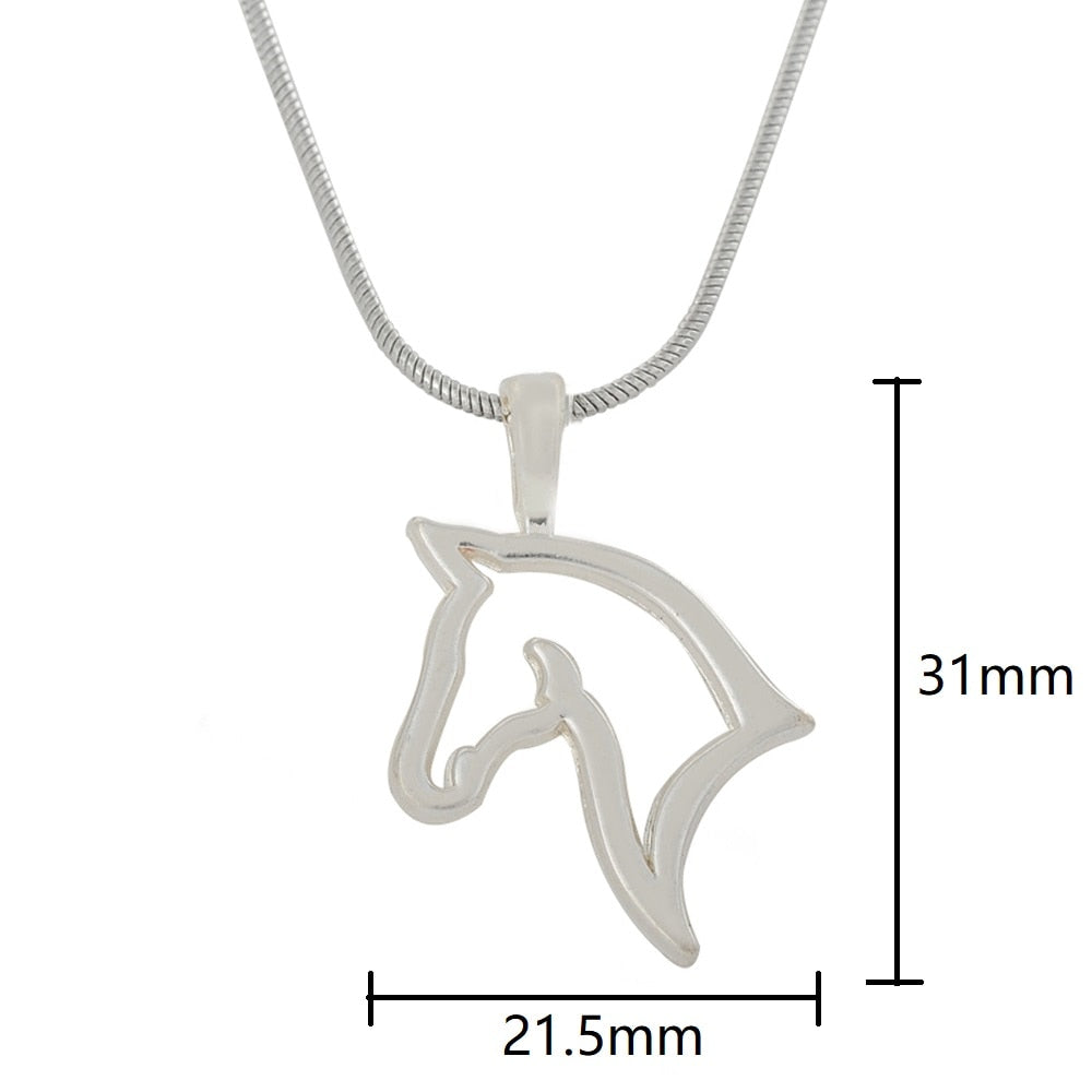 Horse Pendant Necklace Equestrian Fashion Jewelry