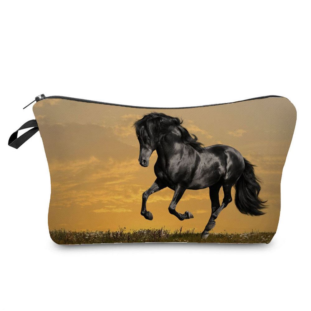 Horse Print Makeup Bag/ Cosmetic Bag/ Pencil Bag