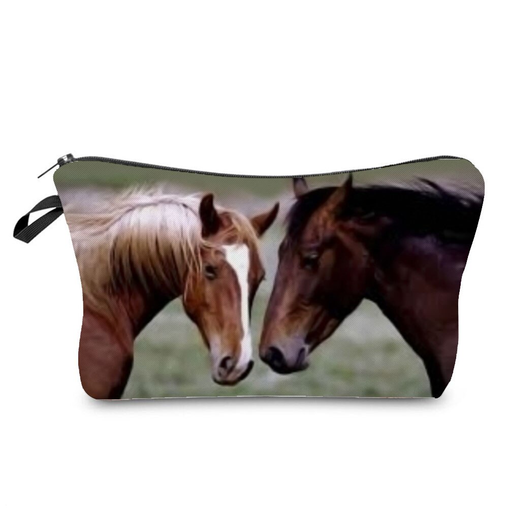 Horse Print Makeup Bag/ Cosmetic Bag/ Pencil Bag