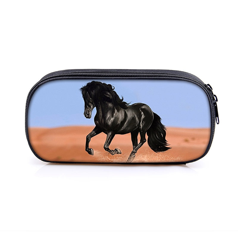 Horse Print Cosmetic Make-up Bag/ Pencil Case