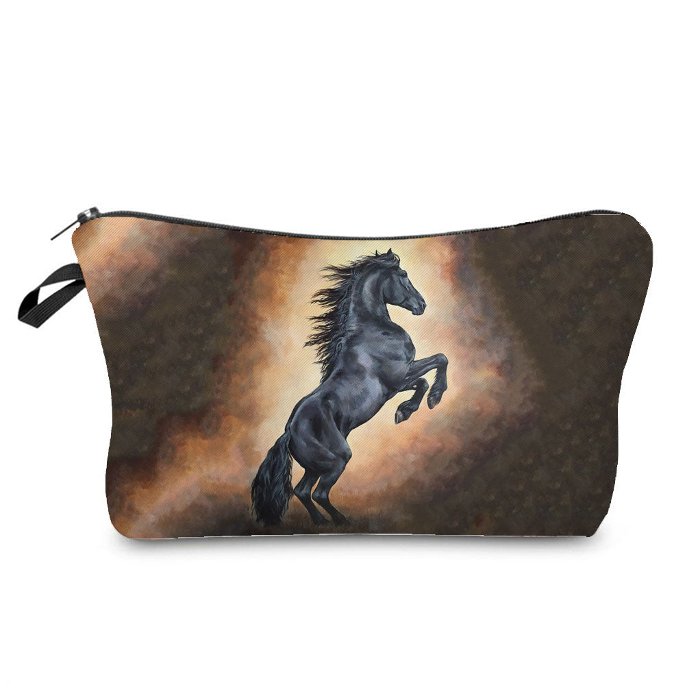 Horse Print Makeup Bag/ Cosmetic Bag/ Pencil Bag