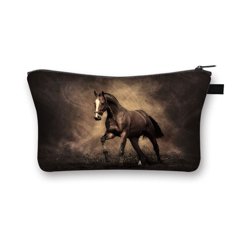 Beautiful Running Horse Print Cosmetic Case Makeup Bags