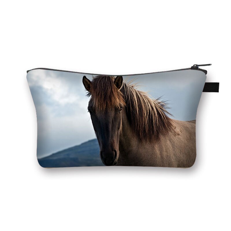 Beautiful Running Horse Print Cosmetic Case Makeup Bags