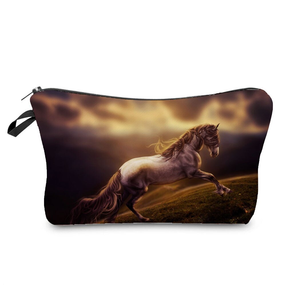 Horse Print Makeup Bag/ Cosmetic Bag/ Pencil Bag