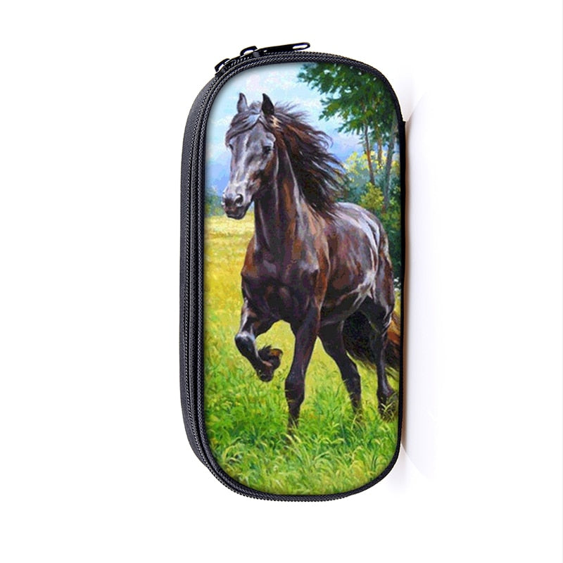 Horse Print Cosmetic Make-up Bag/ Pencil Case