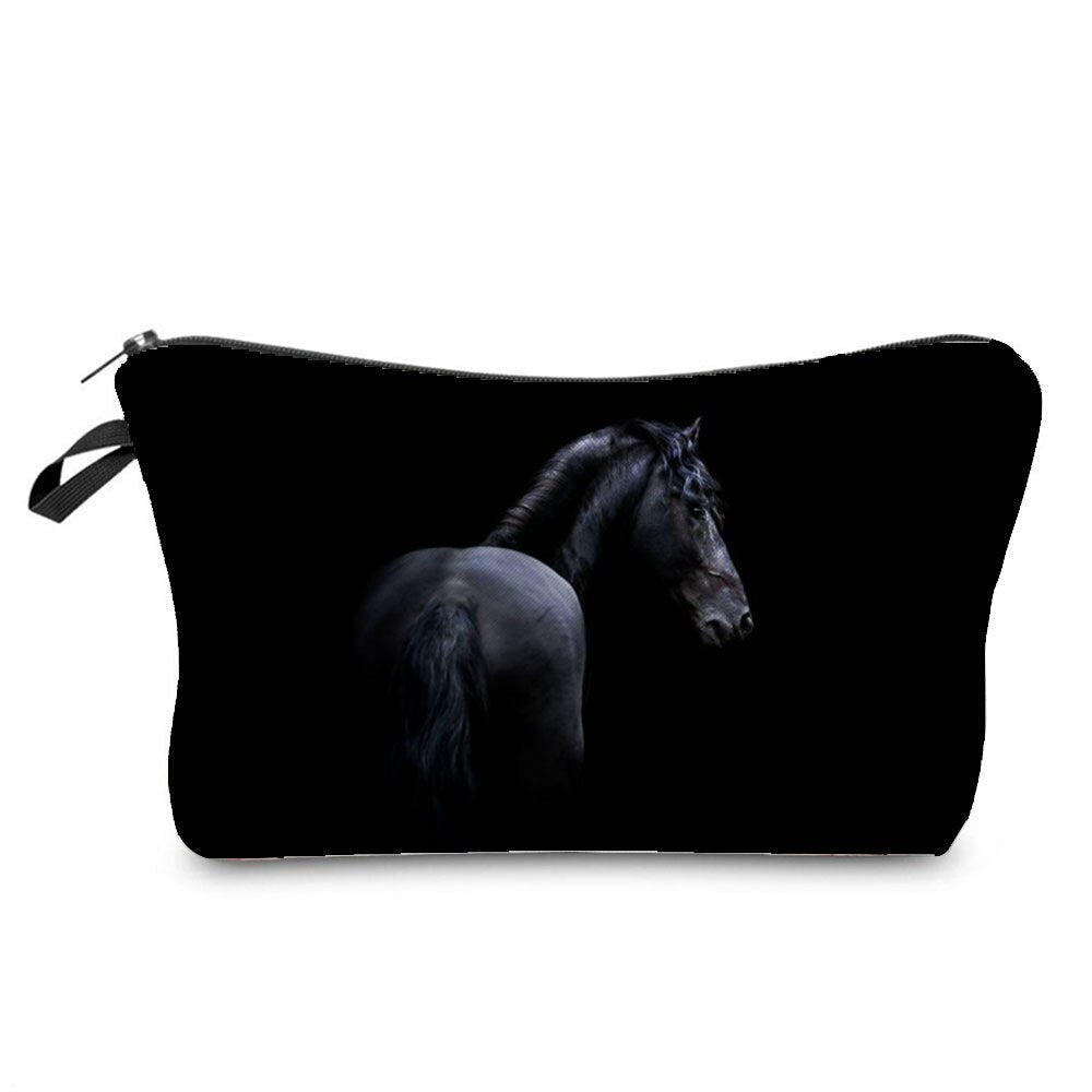 Horse Print Makeup Bag/ Cosmetic Bag/ Pencil Bag