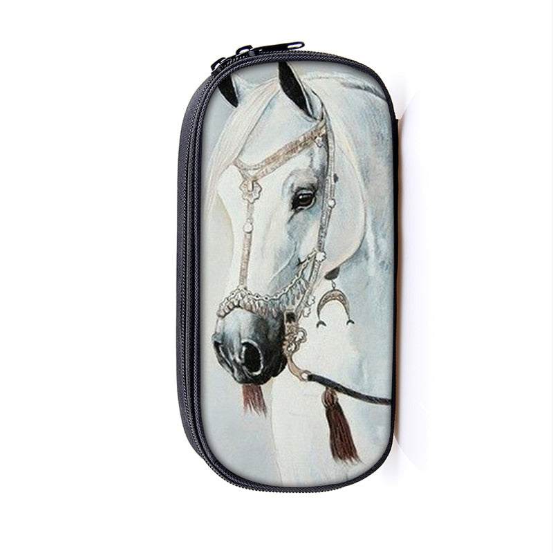 Horse Print Cosmetic Make-up Bag/ Pencil Case