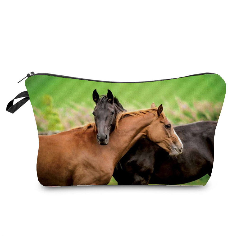 Horse Print Makeup Bag/ Cosmetic Bag/ Pencil Bag