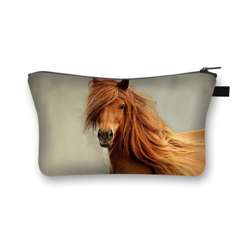 Beautiful Running Horse Print Cosmetic Case Makeup Bags