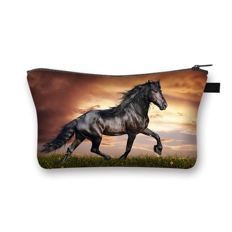 Beautiful Running Horse Print Cosmetic Case Makeup Bags