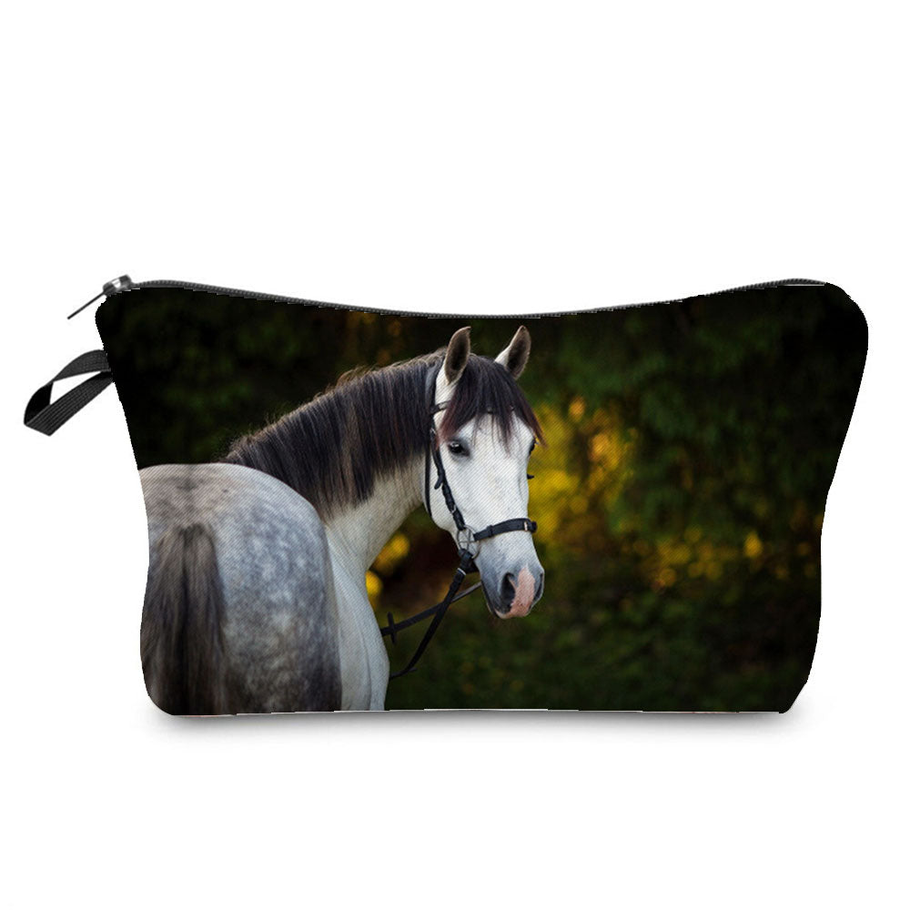 Horse Print Makeup Bag/ Cosmetic Bag/ Pencil Bag