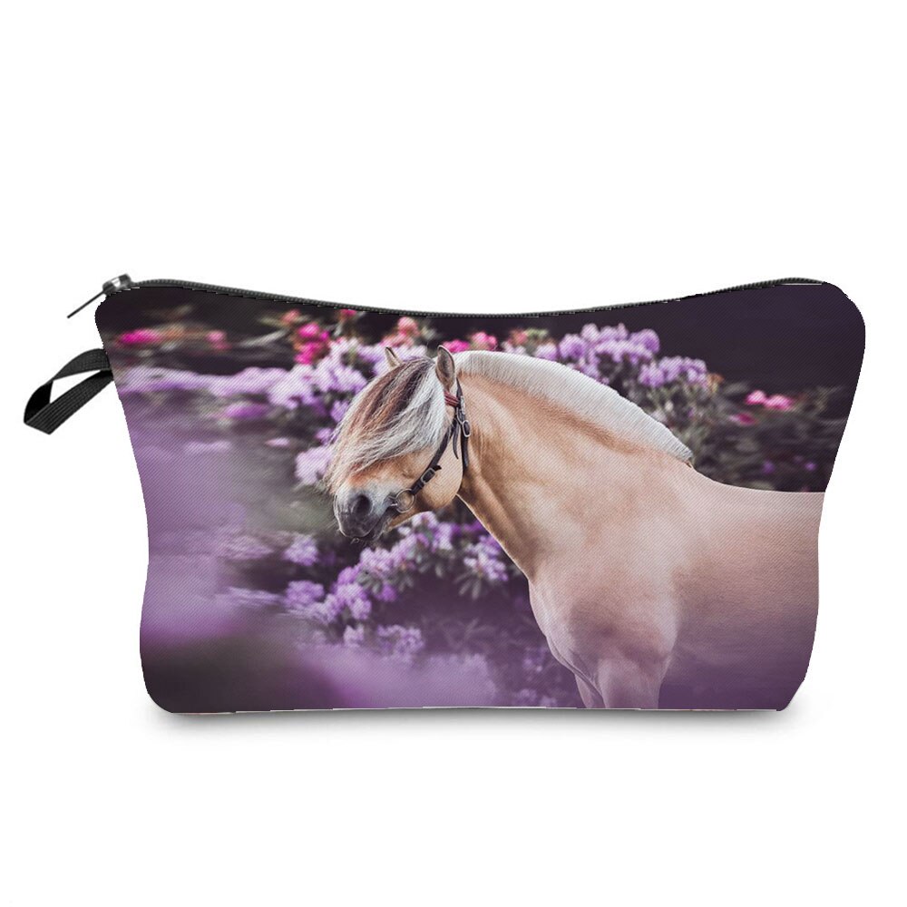 Horse Print Makeup Bag/ Cosmetic Bag/ Pencil Bag