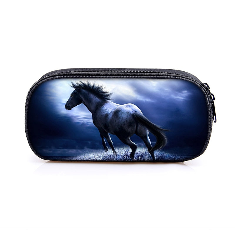 Horse Print Cosmetic Make-up Bag/ Pencil Case