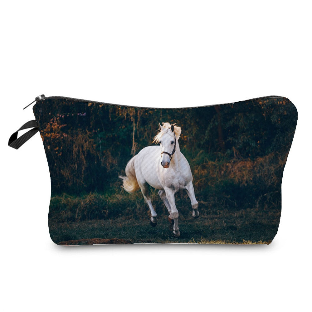 Horse Print Makeup Bag/ Cosmetic Bag/ Pencil Bag