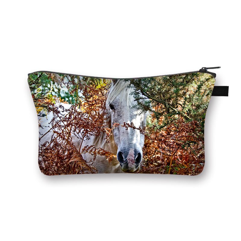 Beautiful Running Horse Print Cosmetic Case Makeup Bags