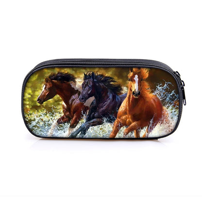 Horse Print Cosmetic Make-up Bag/ Pencil Case