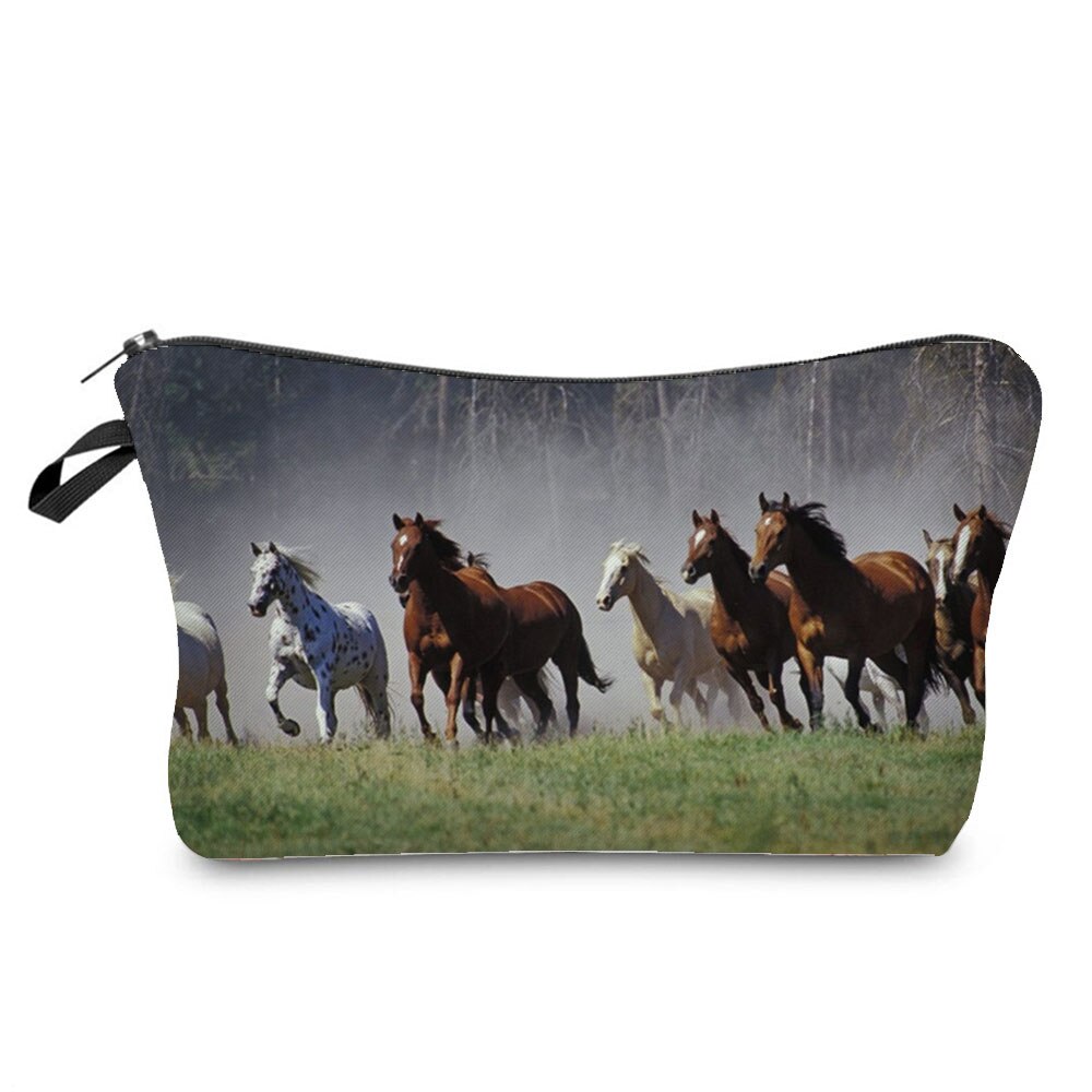 Horse Print Makeup Bag/ Cosmetic Bag/ Pencil Bag