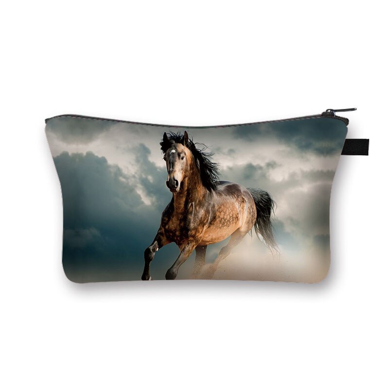 Beautiful Running Horse Print Cosmetic Case Makeup Bags