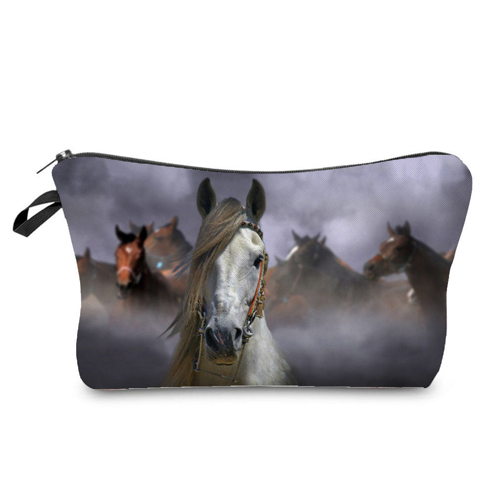 Horse Print Makeup Bag/ Cosmetic Bag/ Pencil Bag