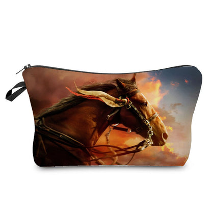 Horse Print Makeup Bag/ Cosmetic Bag/ Pencil Bag