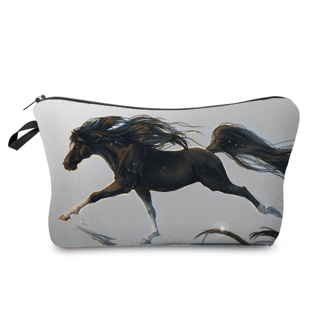 Horse Print Makeup Bag/ Cosmetic Bag/ Pencil Bag