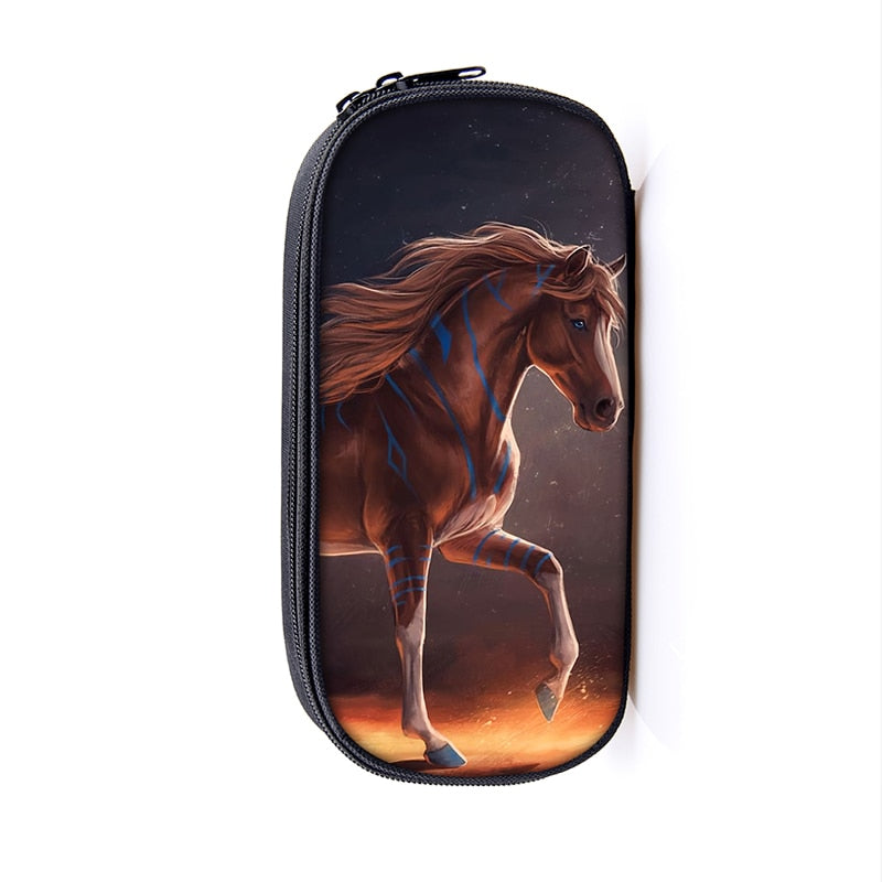 Horse Print Cosmetic Make-up Bag/ Pencil Case