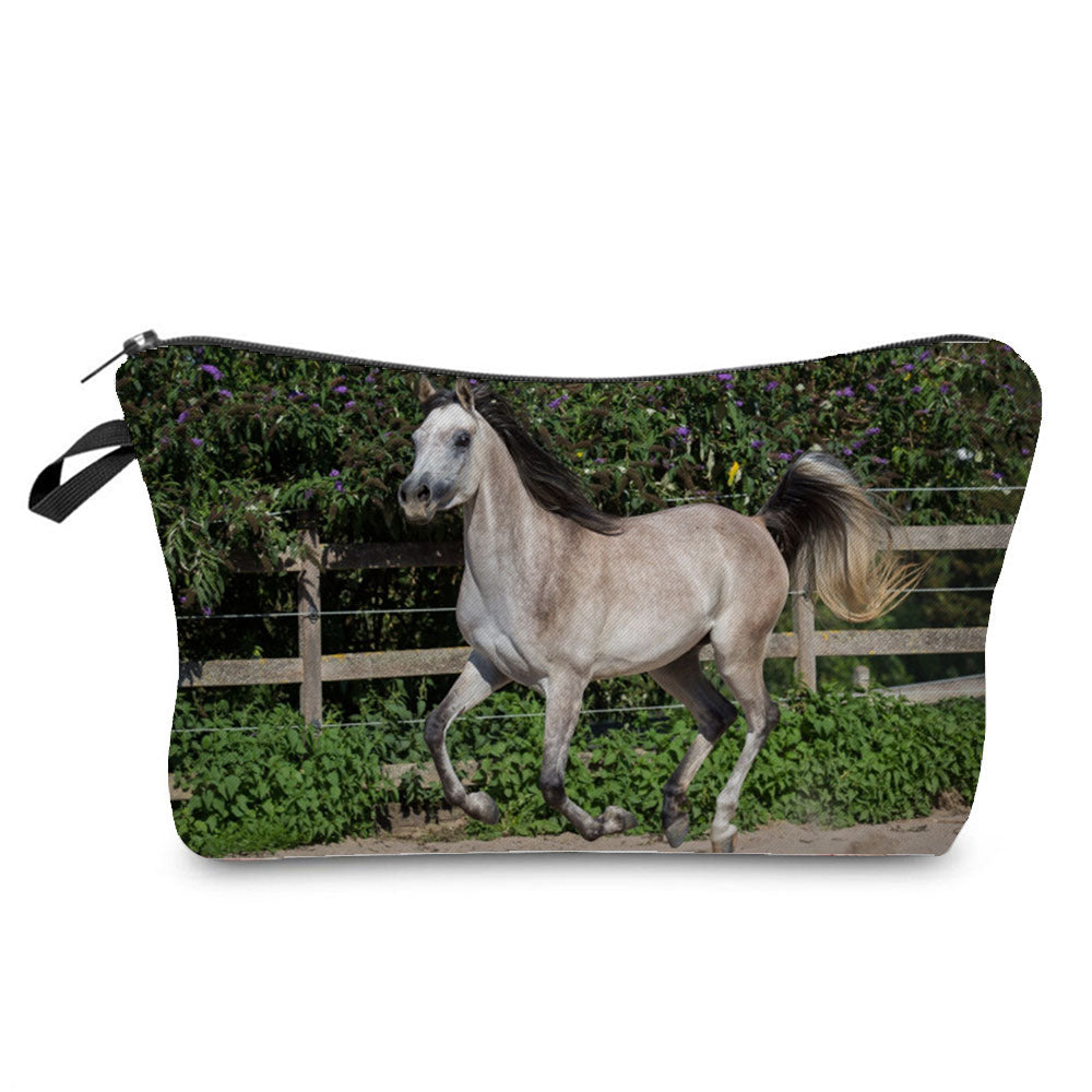 Horse Print Makeup Bag/ Cosmetic Bag/ Pencil Bag