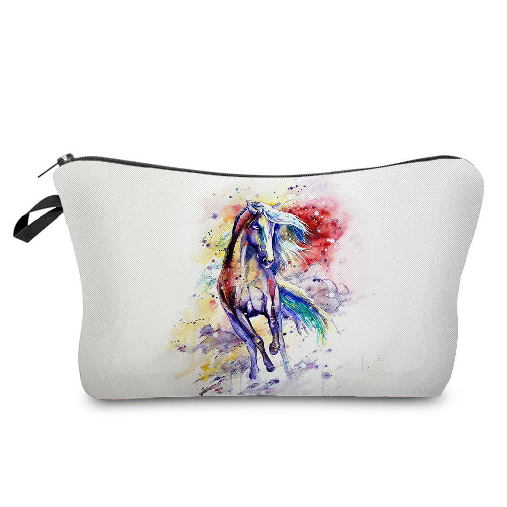 Horse Print Makeup Bag/ Cosmetic Bag/ Pencil Bag